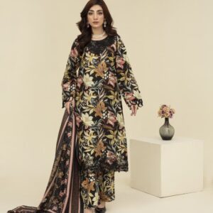 Premium Print embroidered Cotton 3pc