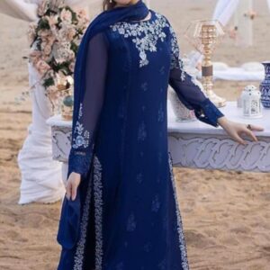 Azure chiffon 3pc unstitched