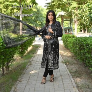 Cotton winter Fabric 3pc black