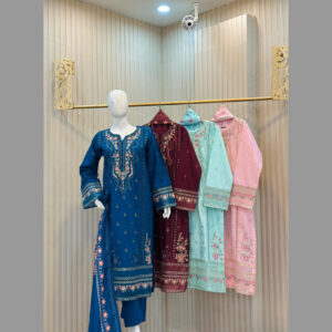 Alif Elegant Embroidered Khaddar 3PC  dress stitched