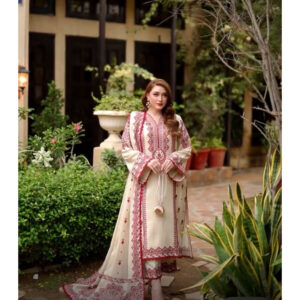 Aneela’s 3pc  Luxury Fancy Embroidery with  heavy embroidery fancy shawl