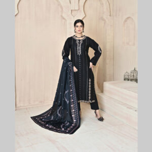 Noor-e-Zeenat black Luxury Embroidered Formal 3PC Dress