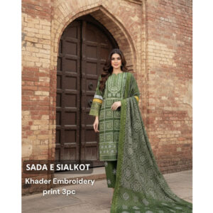 Sada E Sialkot Green Khaddar Embroidered 3pc dress